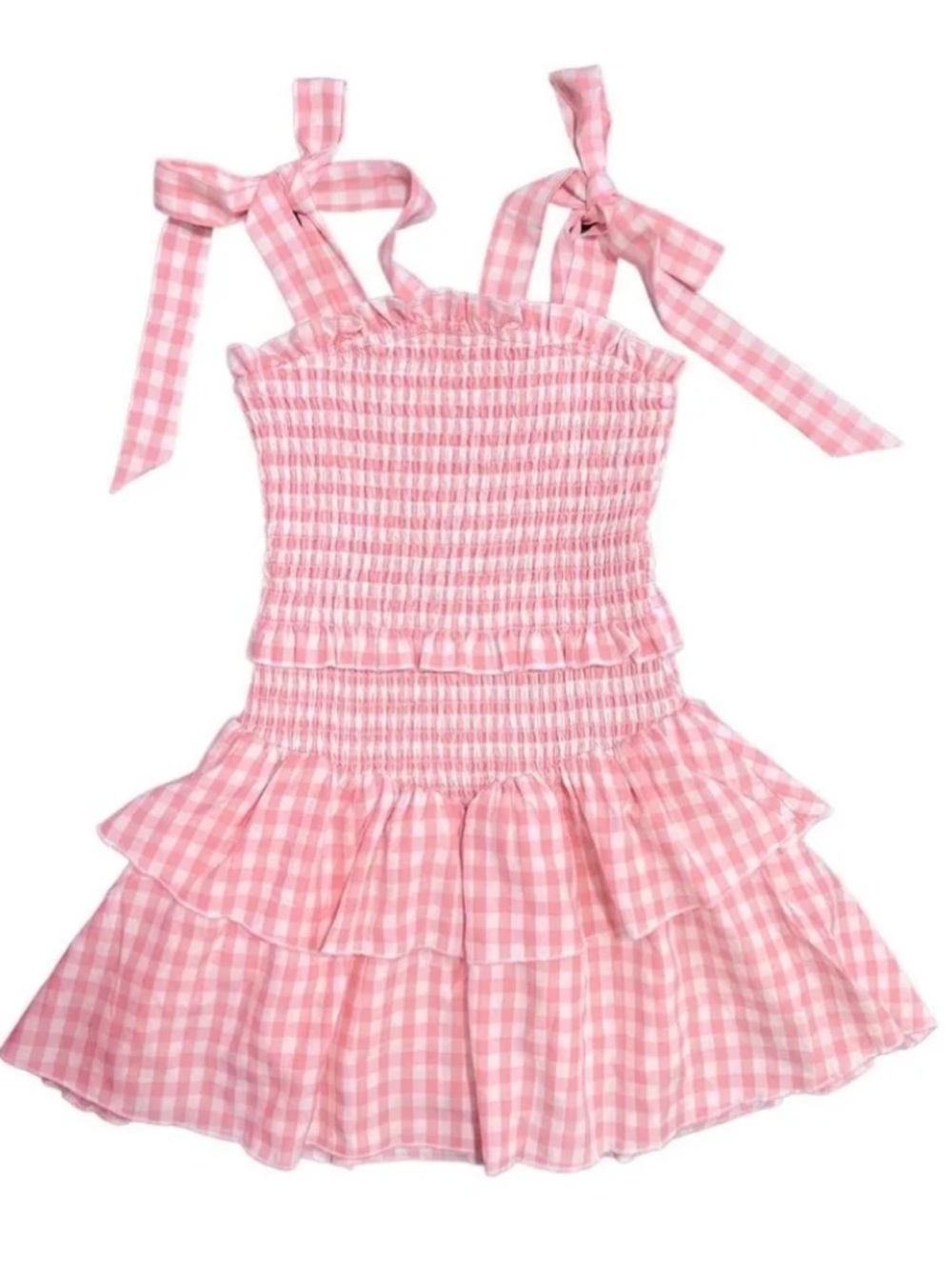 Katie J NYC Tween Emerson Dress in Pink & White Gingham Girl’s XL